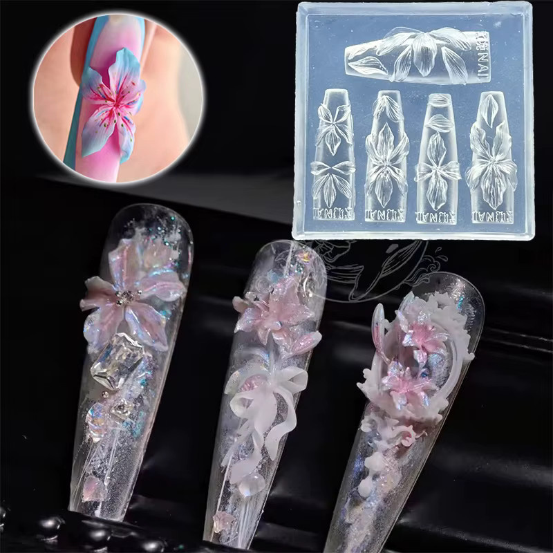 KuZHEN Silikon Nagelformen, 3D Blumen Hibiskus, Nail Art Werkzeuge - Bild 2