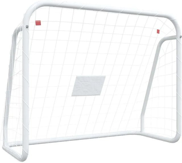 vidaXL Fußballtor mit Netz in Weiß aus Stahl und Polyester B/H/T: 125 x 96 x 60 cm - Bild 1