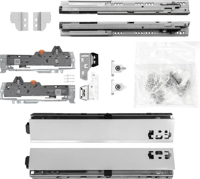 Blum Tandem Schubladenschienen Set mit Soft-Close, Grau, Nennlänge: 550 mm, Zargenhöhe: 68 mm, Tragkraft: 30 kg - Bild 1