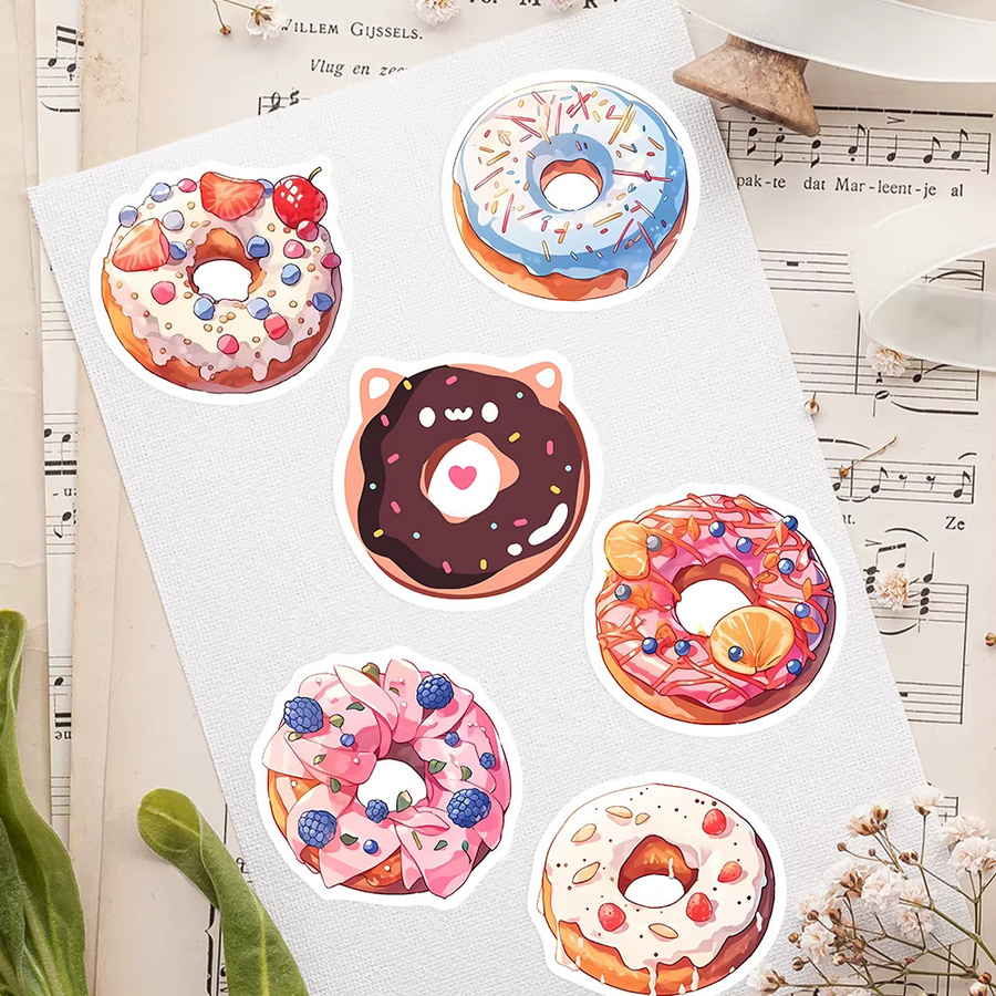 Wasserdichte Donut-Dessert-Aufkleber in Multicolour für Scrapbooking und DIY-Dekoration - Bild 2