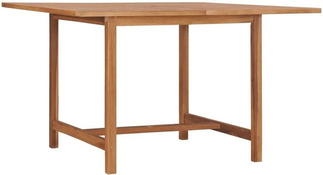 vidaXL Garten-Esstisch aus Teakholz in Braun, quadratisch und erweiterbar, B/T/H: 110 x 110 x 75 cm - Bild 1