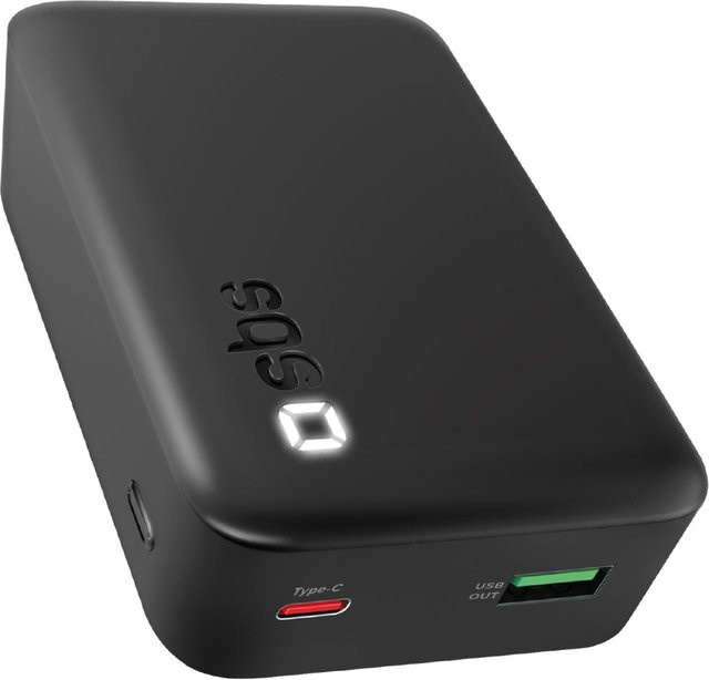 SBS Power Bank 20000 mAh High Density in Schwarz mit PD und USB-C sowie USB-A Anschlüssen - Bild 1