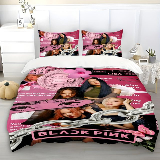 Paslu Bettwäsche Set Anime Koreanische Girlgroup Idole LISA ROSE JENNY JISOO Multicolor, Breite: 140 cm, Höhe: 210 cm - Bild 1