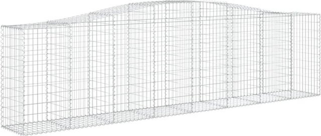 vidaXL Gabione mit Hochbogen aus verzinktem Eisen in Silber, B/T/H: 400 x 50 x 100/120 cm - Bild 1