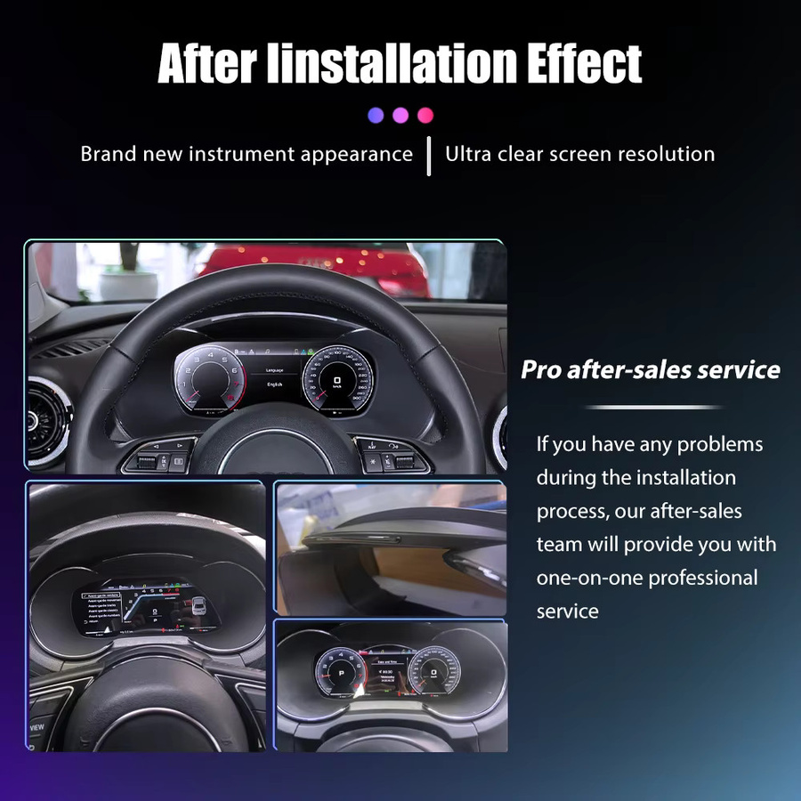 Navidigital Virtuelles Cockpit Dashboard für Audi A6 C7 und A7 2012-2018, 12,3 Zoll LCD-Panel mit Carplay und HDMI, Schwarz - Bild 4