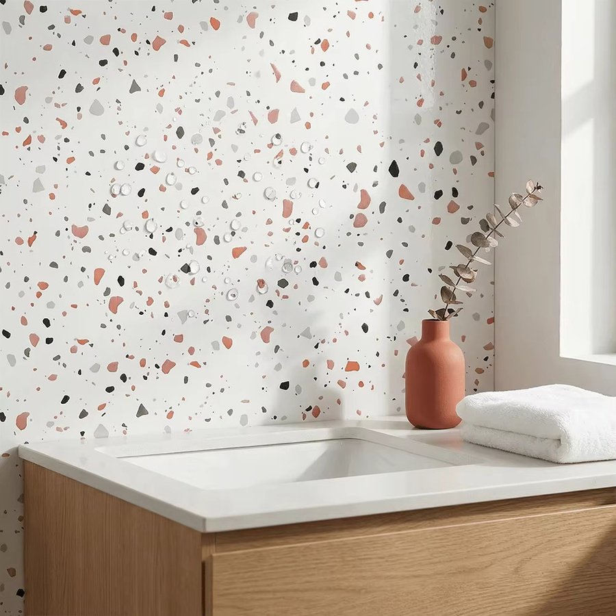 Selbstklebende Terrazzo-Tapete von TTOKKONG WALLPAPER aus Aluminiumfolie in modernem Design für Küche und Badezimmer - Bild 3