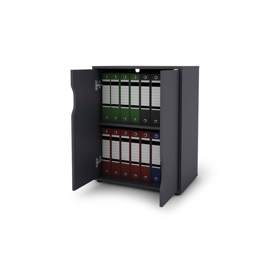 byLIVING Aktenschrank BELFAST in Anthrazit mit 2 Türen, B/H/T: 60 x 76,5 x 37 cm - Bild 2