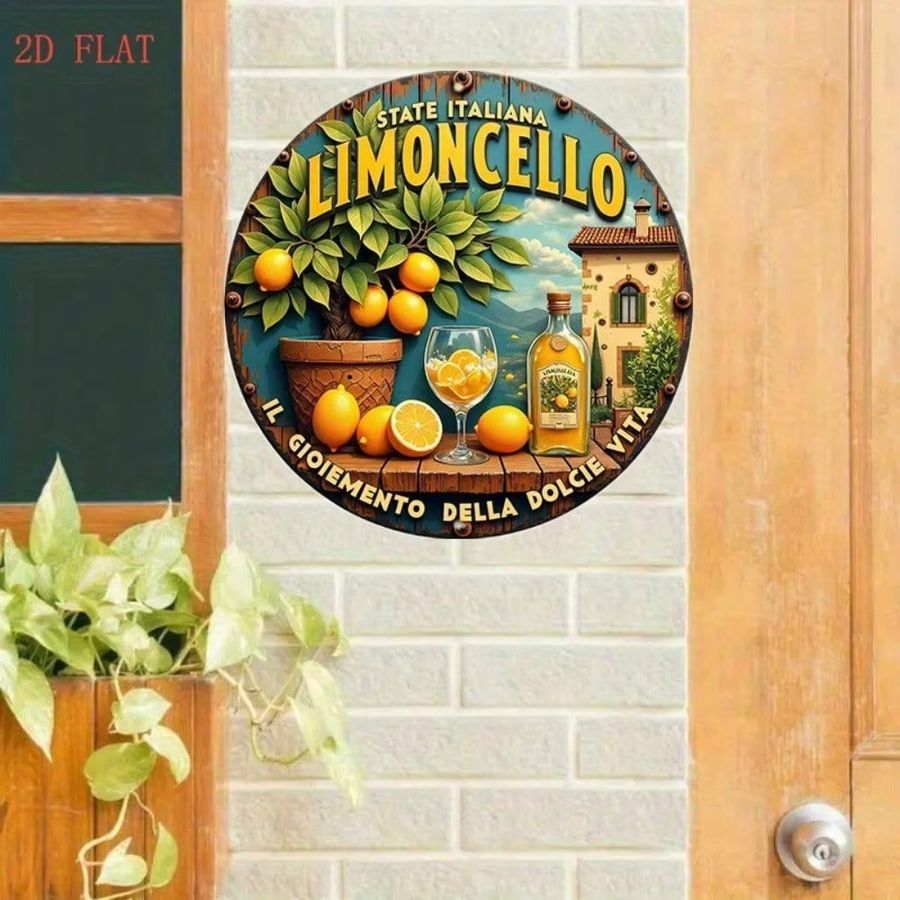 Limoncello Vintage Metallschild von CIFBUY als Wanddekoration für Küche, Bar oder Café, B/H: 20 x 20 cm - Bild 3