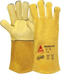 Hase Schweißerhandschuhe Mühlheim-II-Super aus Rindnarbenleder in Gelb, Größe 9 - Bild 1