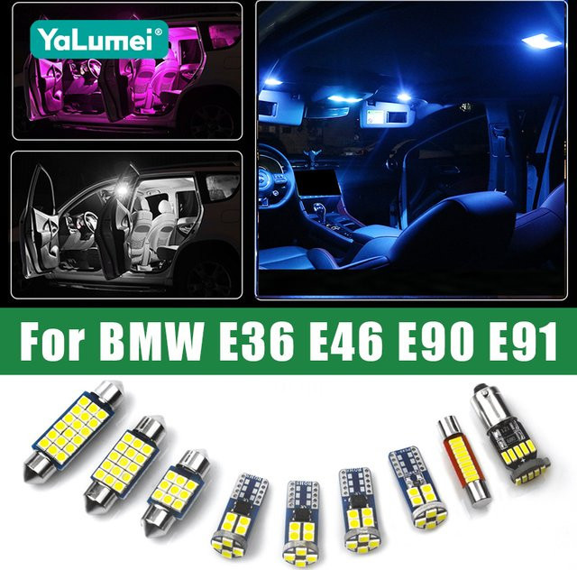 YaLumei LED Innenbeleuchtung für BMW 3er E36 E46 M3 E90 E91 Limousine und Touring als Dome- Leselampe und Spiegel-Stammlicht Zubehör - Bild 1