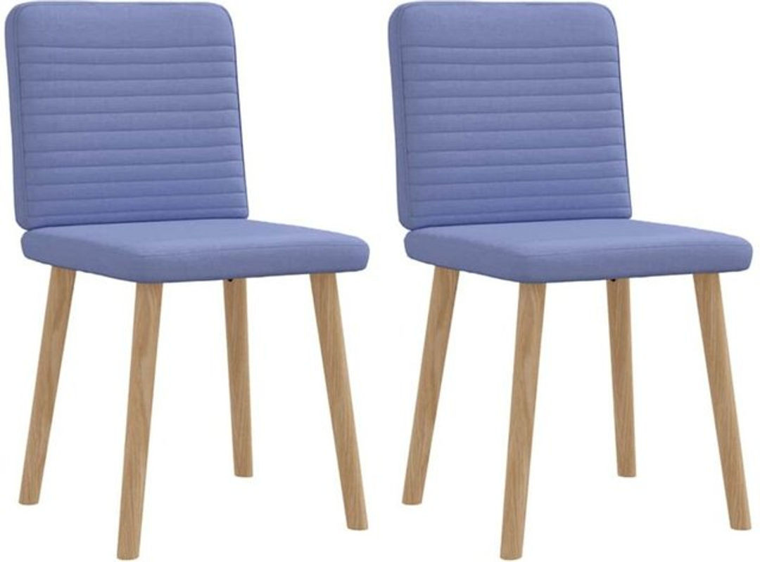 2er Set Esszimmerstühle von Vidaxl in Blau aus Stoff und Metall im skandinavischen Design - Bild 1