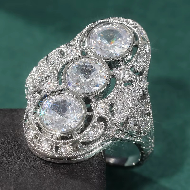 Ring, Zirkonia, Silber, Damen - Bild 2