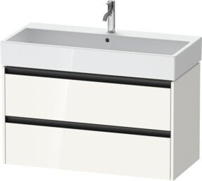 Duravit Waschtischunterschrank Ketho.2 in Weiß Hochglanz mit 2 Schubladen, wandhängend, B/T: 98,4 x 46,0 cm - Bild 1