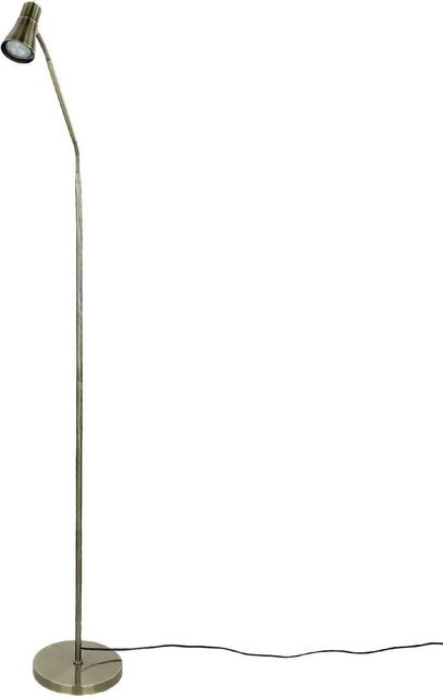 Licht-Erlebnisse Stehleuchte in Messing Antik, verstellbare Retro Metall-Stehlampe mit GU10 Fassung, Höhe: 167 cm - Bild 1