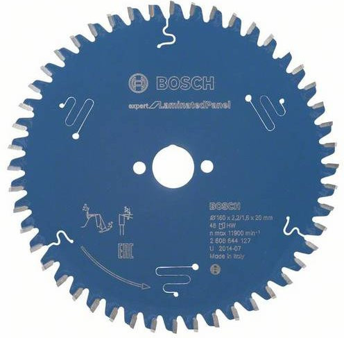Bosch Kreissägeblatt Expert für beschichtete Platten, Ø 160 mm, 48 Zähne, B/T/H: 160 x 20 x 2,2 mm - Bild 1