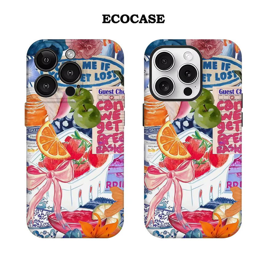 Handyhülle Obst und Blumen für Apple iPhone 17 16 15 14 13 12 11 Pro Max Plus mit doppelschichtiger Rückseite in Multicolour - Bild 2