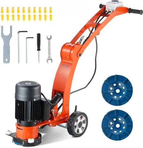 VEVOR Betonbodenschleifer handgeführter Polierer 17,8 cm mit 2,0 PS in Orange - Bild 1