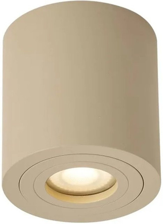 QAZQA Moderner Deckenstrahler Capa in Taupe, runde LED-Deckenleuchte mit GU10 Fassung, dimmbar, IP44 geschützt für Badezimmer und Wohnzimmer