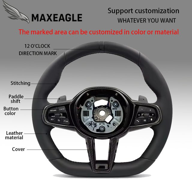 MAXEAGLE Lenkrad in Schwarz für BMW G20 G21 G22 G24 G26 G30 G38 M2 M3 M4 M5 G01 G02 G05 G06 G07 G08 G18 G80 G81 G87 - Bild 1