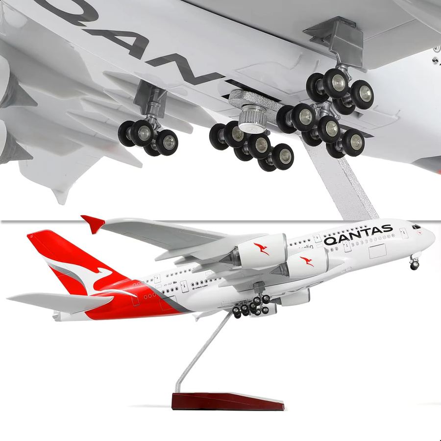 ZOCO Qantas A380 Flugzeugmodell-Spielzeug, 1:160 Maßstab, mit Ausstellungsständer - Bild 2