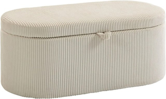 HOMCOM Sitzbank in Beige mit Cord-Bezug, B/T/H: 105 x 51 x 49 cm - Bild 1