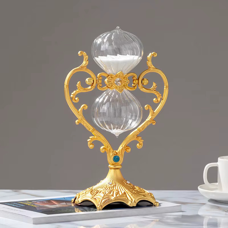 ZHOUZHI Sanduhr im Vintage-Stil aus Glas und Zinklegierung in Gold - Bild 1
