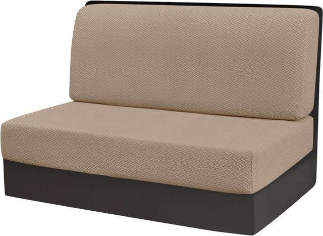 Waschbarer Stretch-Jacquard-Kissenbezug für Wohnmobil-Essecken und Sitzbänke mit Tiermotiv in Beige - Bild 1