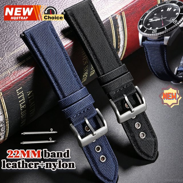HQstrap Uhrenarmband Leder-Nylon, 22mm, Unisex - Bild 1