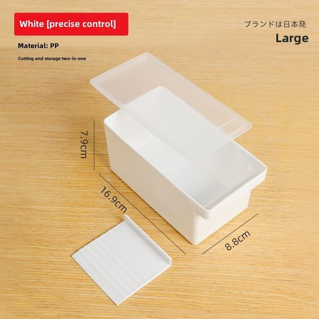 Kichen Story Aufbewahrungsbox für Butter und Käse mit Deckel, transparent und weiß - Bild 1