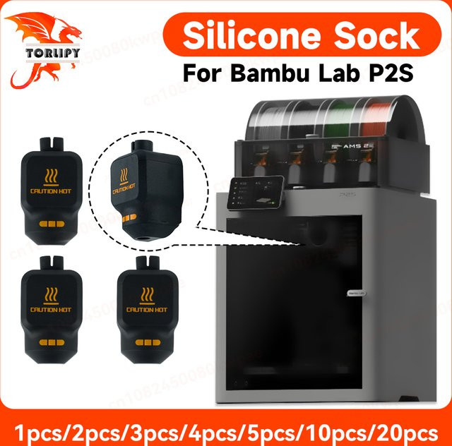 Bambu Lab P2S Silikon Schutzsocke für das Hotend in Schwarz zur Abdeckung des Heizblocks für 3D-Drucker - Bild 1