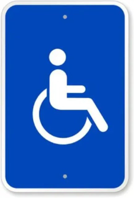 MINISO Handicap-Symbol Schild aus wetterfestem Aluminium in Blau, B/H: 20,3 x 30,5 cm - Bild 1