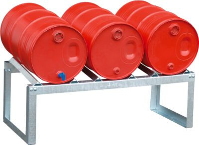 Bauer Fassauflage aus Stahl in Silber für 3 x 60 l Fässer - Bild 1
