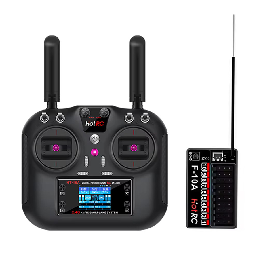 Hotrc HT-10A HT10A 2.4Ghz 10CH Fernbedienung, Empfänger, black - Bild 3