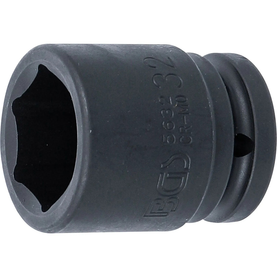 BGS Kraft-Steckschlüssel-Einsatz Sechskant 5632 aus Chrom-Molybdänstahl mit 3/4 Zoll Antrieb und 32 mm Schlüsselweite - Bild 2