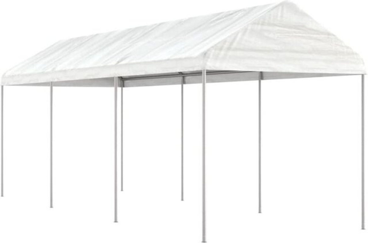 Vidaxl Pavillon mit Dach in Weiß aus Kunststoff und Stahl, B/T/H: 6,69 x 2,28 x 2,69 m - Bild 1