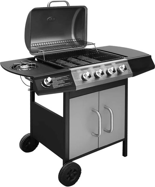 vidaXL Gasgrill für Flüssiggas in Schwarz und Silber mit elektronischer Zündung - Bild 1