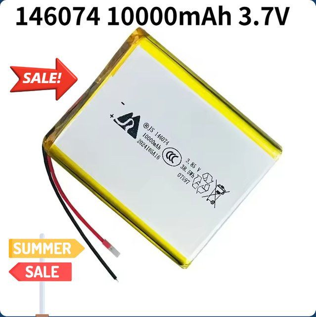 Robinella Lithium-Polymer-Akku 3,7 V 10000 mAh in Gelb für mobile Powerbank und Solarenergie - Bild 1