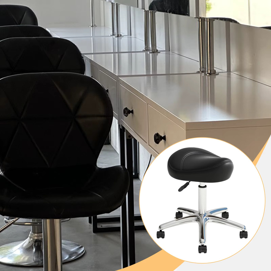 Ergonomischer Sattelhocker von homyl in Braun mit Rollen und Höhenverstellung für Massage, Salon oder Zuhause - Bild 3