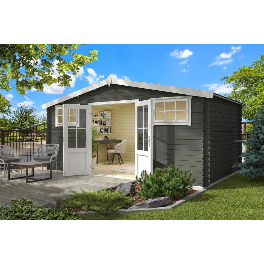 Lasita Gartenhaus Boston Satteldach grüngrau lasiert B/H/T: 518,5 x 245,1 x 312 cm - Bild 2