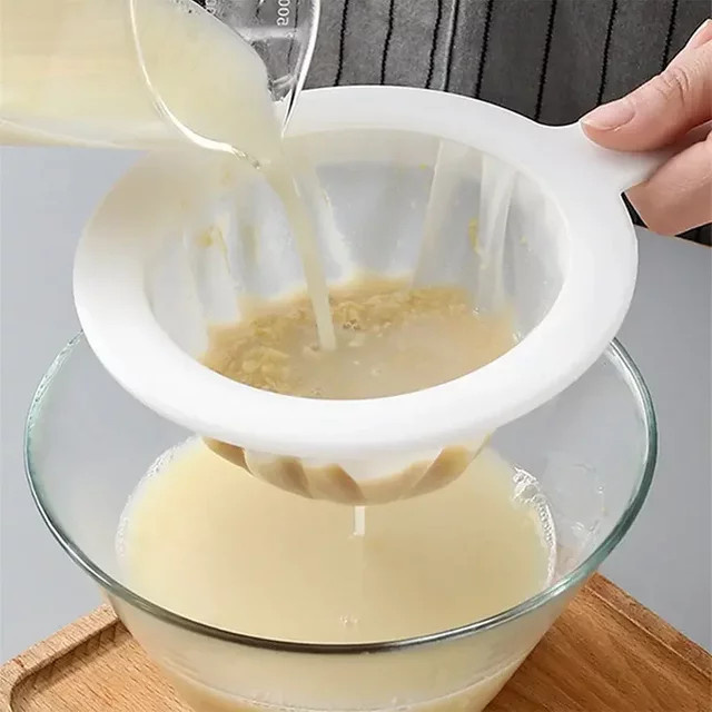 DUTRIEUX Wiederverwendbarer Nylon Filterbeutel in Weiß für Sojamilch, Nussmilch und Tee mit Feinmaschen-Sieb - Bild 1
