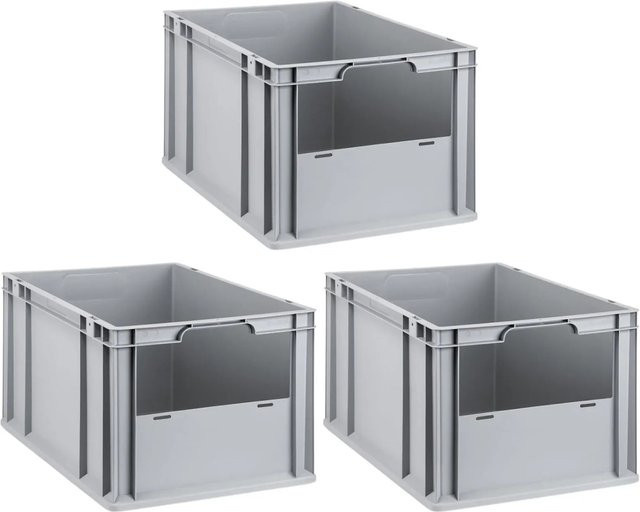 PROREGAL SuperSparSet 3x Eurobox NextGen Insight Eurobehälter Transportbox Grau H x B x T: 32 x 40 x 60 cm, 65 Liter - Bild 1