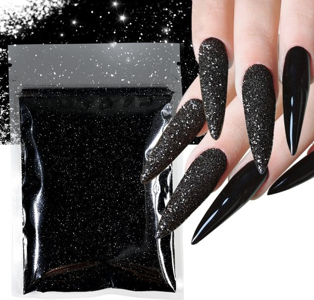 MAFANAILS Nagelglitzer, 10 g, schwarz, weiß, holografisch, glänzend - Bild 1