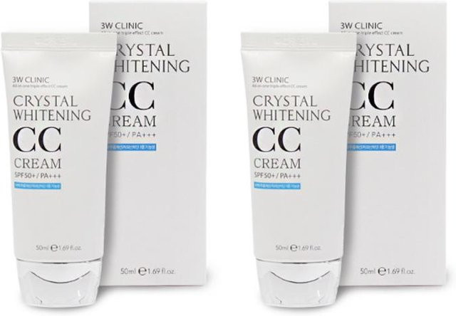 3W CLINIC Crystal Whitening CC Cream, Natural Tone-Up, 50 ml, LSF 50+ - Bild 1