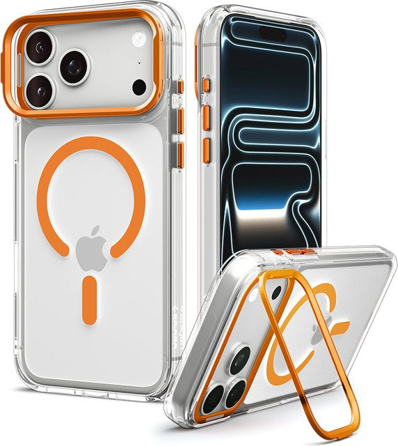 Spigen Ultra Hybrid MagSafe Schutzhülle für Apple iPhone 18 Pro Max und iPhone 17 Pro Max, Transparent Orange - Bild 1