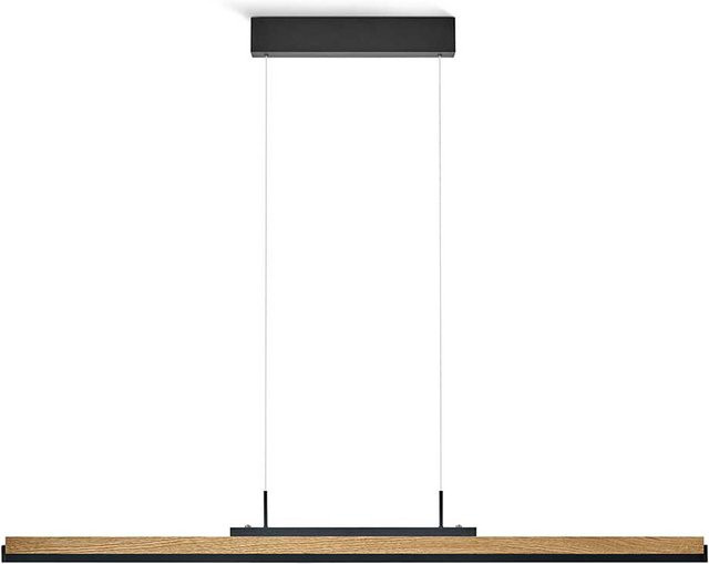 Buschwerk Arian LED-Pendelleuchte in Schwarz und Holz, dimmbar und höhenverstellbar, B/T/H: 120 x 90 x 30 cm - Bild 1