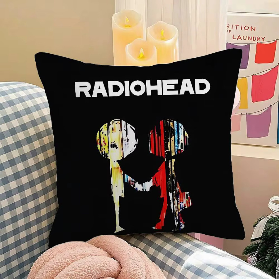 52TOYS Radiohead Rock Band Kissenbezug im Vintage-Stil, Schwarz, B/T/H: 40 x 40 x 40 cm - Bild 6