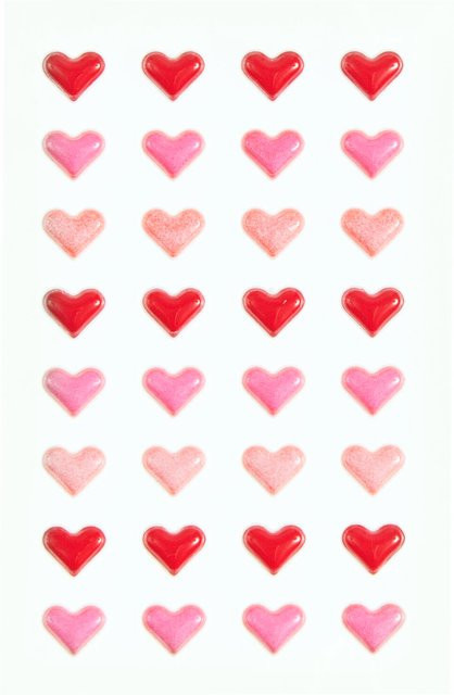 Rico Design Paper Poetry Mini Puffy Sticker Herzen in Pink und Multicolour - Bild 1