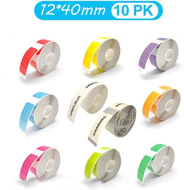 Marklife Transparente Thermoaufkleber-Rolle aus Papier, Selbstklebendes Etikettenband für Marklife P12 P15 D30, Breite: 12 mm, Höhe: 40 mm - Bild 1