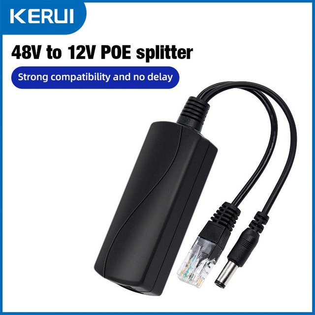 KERUI POE Splitter 48V zu DC 12V 1,2A Netzteil Modul für CCTV IP Kameras in Schwarz - Bild 1