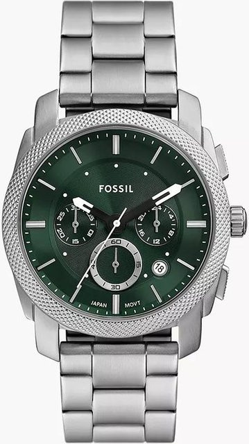 Fossil Armbanduhr, Quarz, Edelstahl, Grün, Silber, Herren - Bild 1